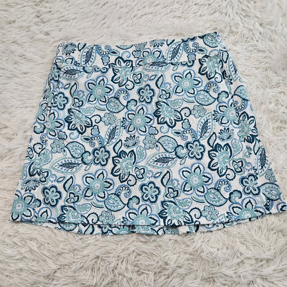 Ripskirt Hawaii Seaglass Florals Blue Paisley Wrap Skirt Sz S Travel Vacation - Picture 2 of 9